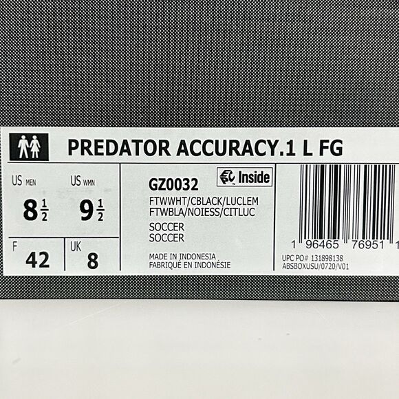 Adidas Predator Accuracy.1 Low FG “Crazyrush Pack” Men Size 8.5-10 Cleats No Lid - Picture 8 of 10